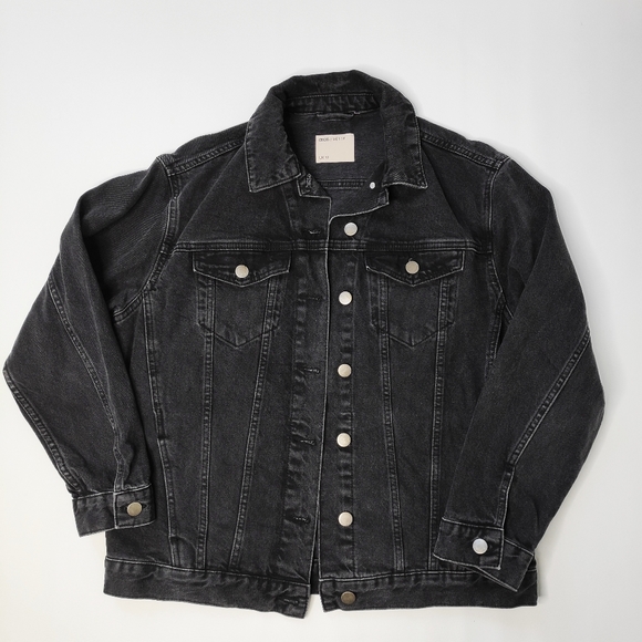 ASOS Jackets & Blazers - ASOS Denim Oversized Black Jean Jacket Size US 8